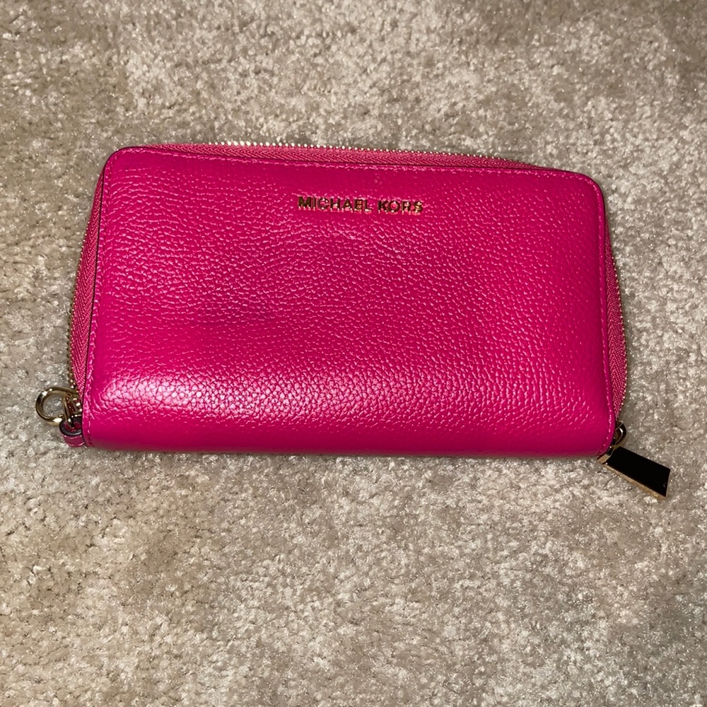 MK hot pink wristlet/wallet